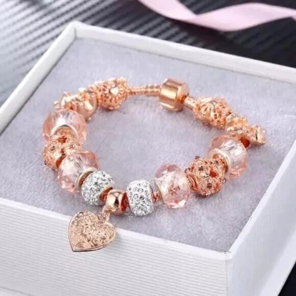 Rose Gold Charm Bracelet - Picture 5 of 6
